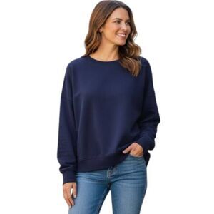 FABLETICS DARK BLUE LONG SLEEVE DRAWINGS PULLOVER SZ.S EUC.